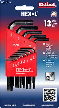 Eklind Set of 13 Short Series Hexagon L-Key with Holder - EK 10113 Hexagon L-Key Set Eklind