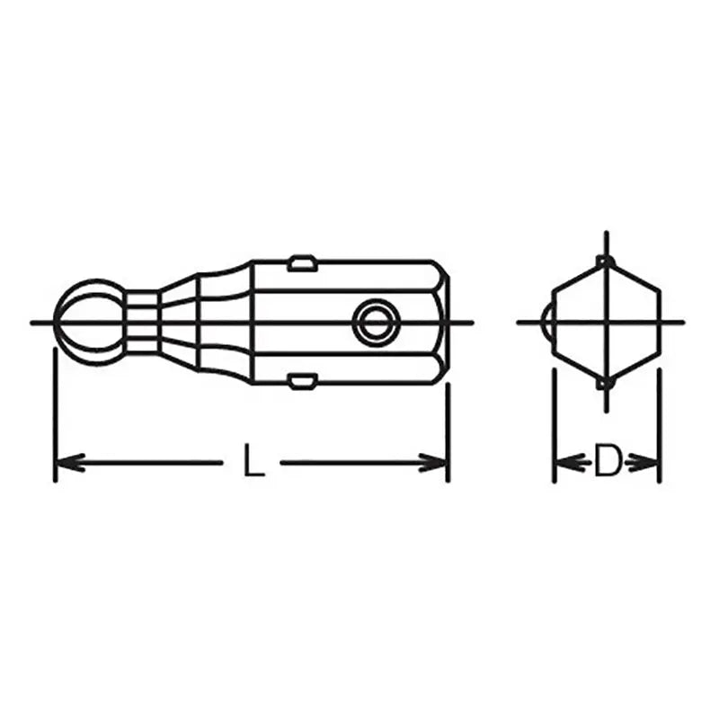 Ko-ken Tools 1/4 Hex Dr. Bit 6mm Ball point Hex Length 25mm Ko-ken Tools