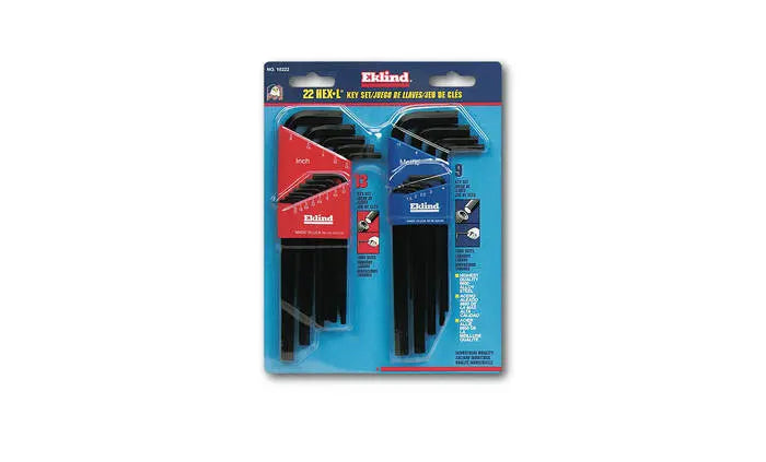 Wright Tool Set of 22 Fractional and Metric Long Arm L-Key with Tool Holder, 0.050 in - 3/8 in - WT 9E10222