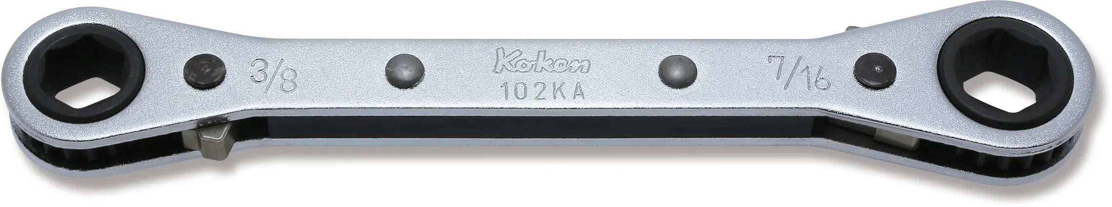 Ko-ken Tools Ratcheting Ring Wrench 3/8x7/16 6 point Length 141mm Reversible Ko-ken Tools