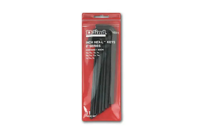 Wright Tool Set of 11 Long Arm Fractional L-Key with Vinyl Pouch, 5/64 in - 3/8 in - WT 9E10311
