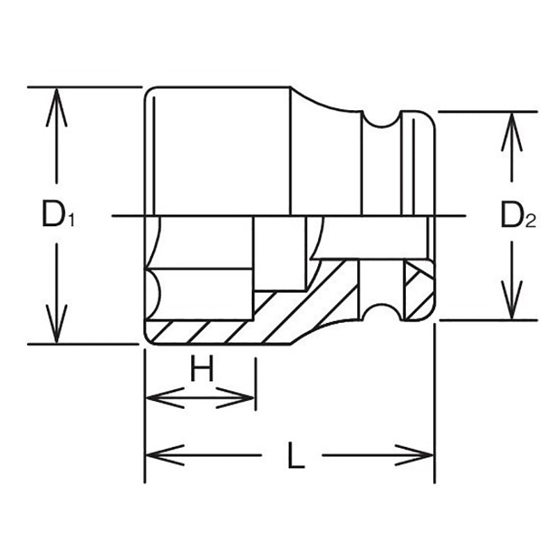Ko-ken Tools 3.1/2 Sq. Dr. Socket 8.7/8 6 point Length 267mm