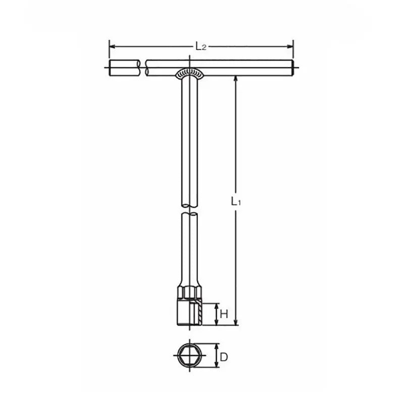 Ko-ken Tools T Handle Socket 22mm 6 point Length 350 x 300mm Ko-ken Tools