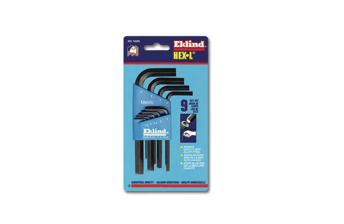 Wright Tool Set of 9 Metric Short Arm L-Key with Tool Holder, 1.5mm - 10mm - WT 9E10509