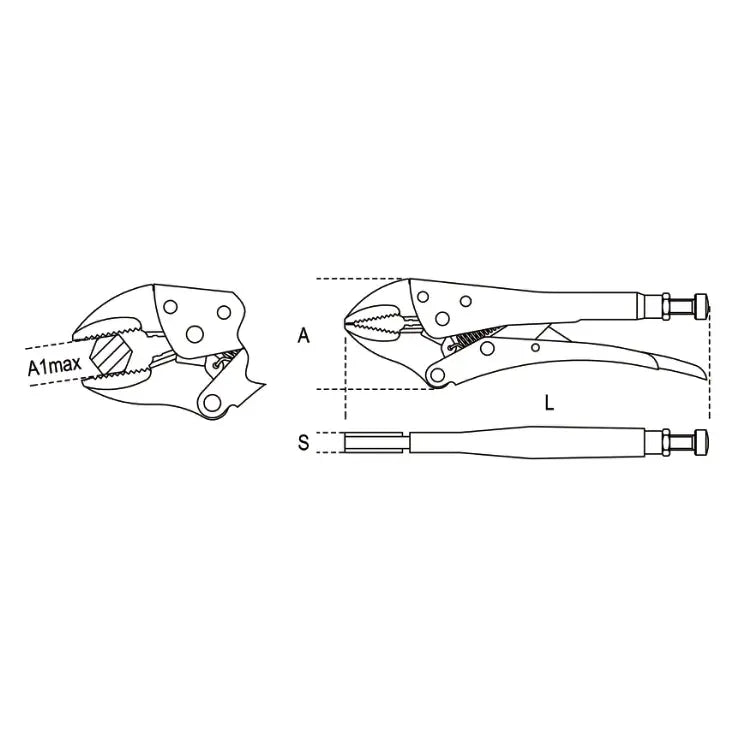 Beta Tools (Article# 1053) Adjustable Self-Locking Pliers, Floating Jaw - BT 10530024 Beta Tools