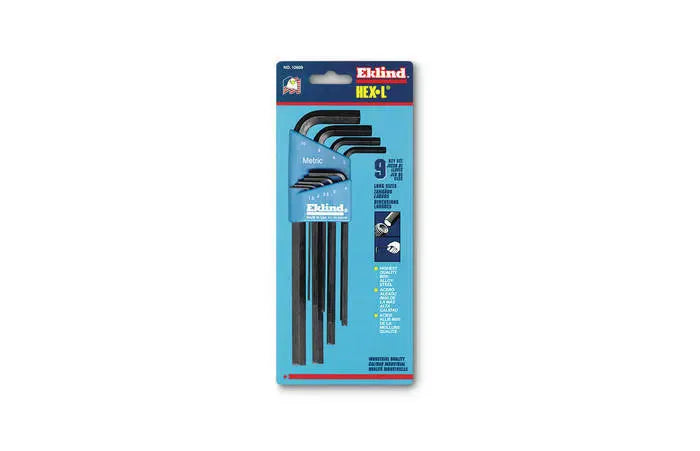 Wright Tool Set of 9 Metric Long Arm L-Key with Tool Holder, 1.5mm - 10mm - WT 9E10609
