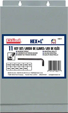 Eklind Set of 11 Long Hexagon L-Key with Metal Box - EK 10611 Hexagon L-Key Set Eklind