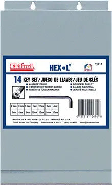 Eklind Set of 14 Long Hexagon L-Key with Metal Box - EK 10614 Hexagon L-Key Set Eklind
