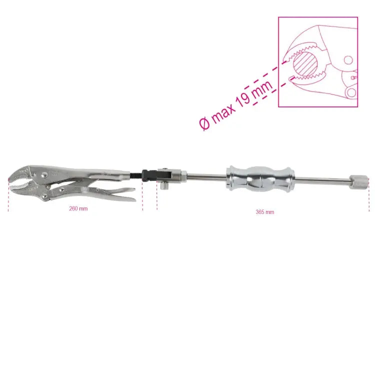 Beta Tools (Article# 1068) Adjustable Self-Locking Pliers with Hammer Face - BT 010680000 