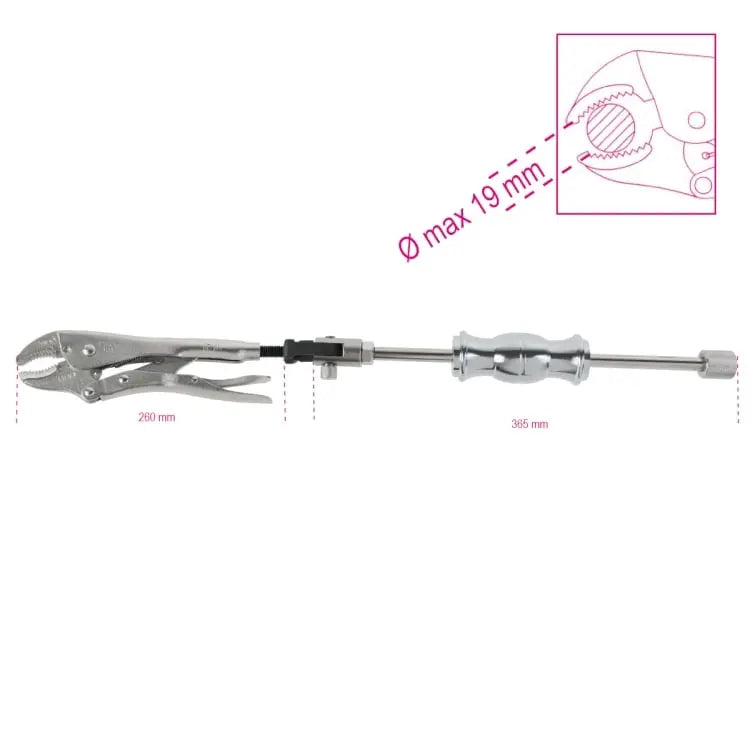 Beta Tools (Article# 1068) Adjustable Self-Locking Pliers with Hammer Face - BT 010680000 