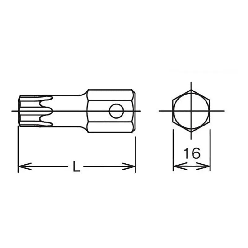 Ko-ken Tools 16mm Hex Dr. Bit TORXplusÂ® 60IP Length 50mm Ko-ken Tools