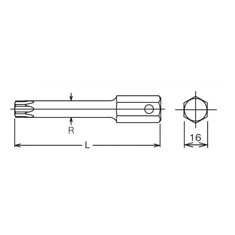 Ko-ken Tools 16mm Hex Dr. Bit TORXÂ® T70 Length 100mm Ko-ken Tools