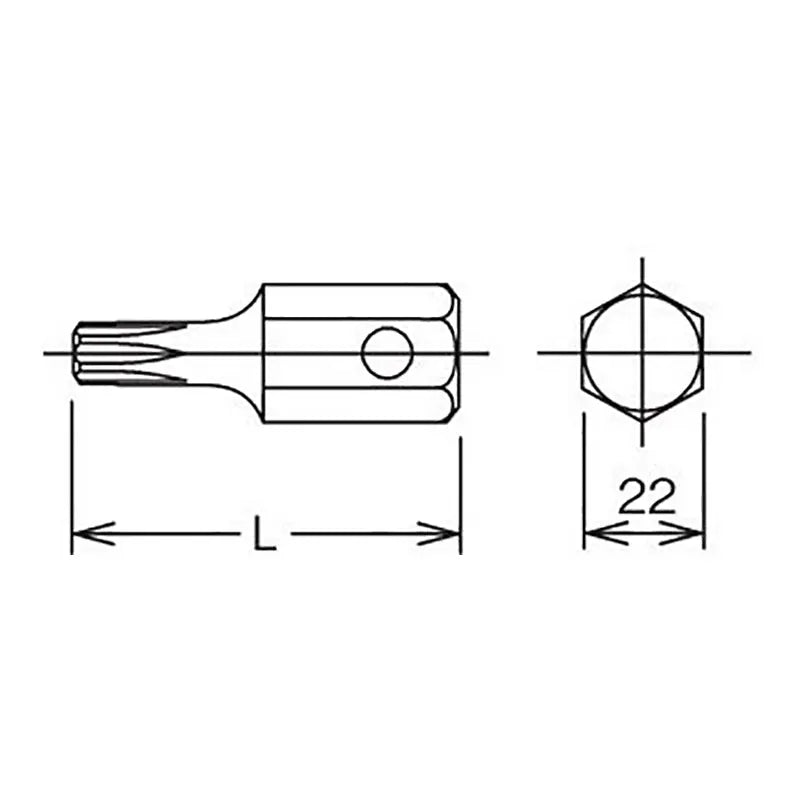 Ko-ken Tools 22mm Hex Dr. Bit TORXÂ® T70 Length 60mm Ko-ken Tools