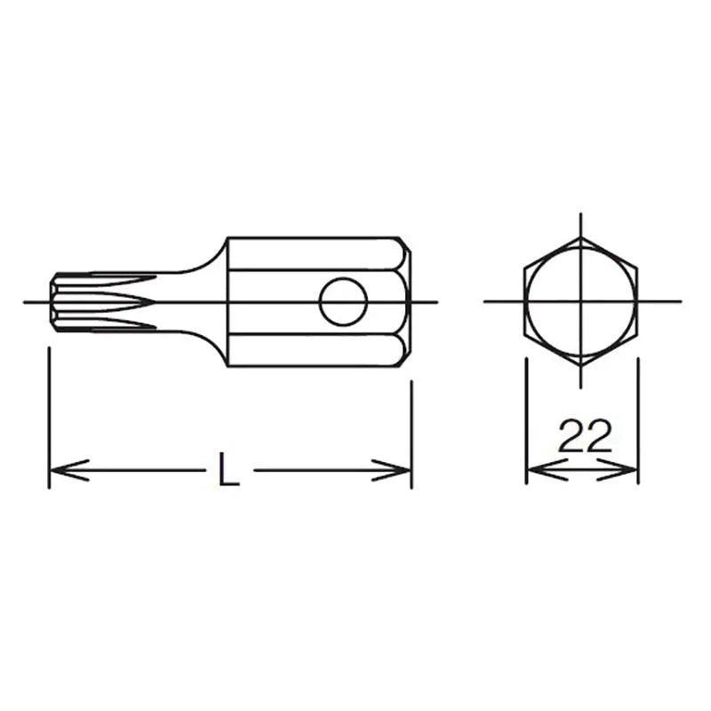 Ko-ken Tools 22mm Hex Dr. Bit TORXÂ® T80 Length 60mm Ko-ken Tools