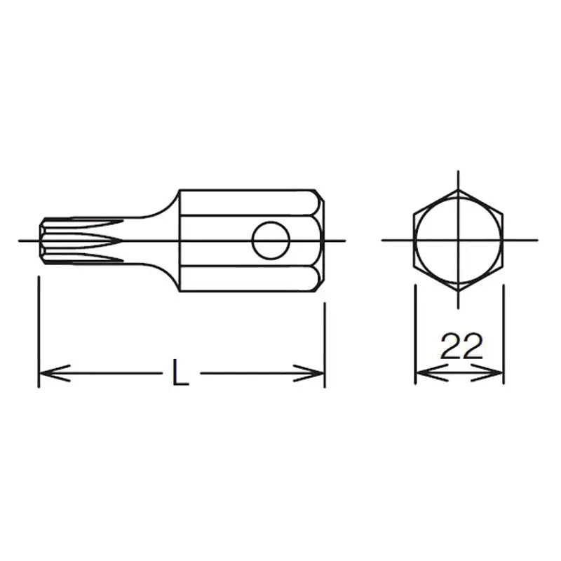 Ko-ken Tools 22mm Hex Dr. Bit TORXÂ® T90 Length 60mm Ko-ken Tools