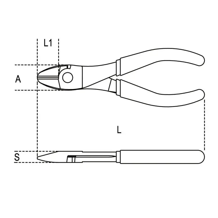 Beta Tools (Article# 1084BM 200) Chrome-Plated Heavy-Duty Diagonal Cutting Nipper with Bi-Material Handles - BT 010840040 