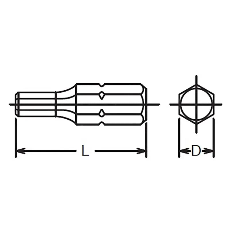 Ko-ken Tools 1/4 Hex Dr. Bit 5mm Hex Length 25mm Ko-ken Tools