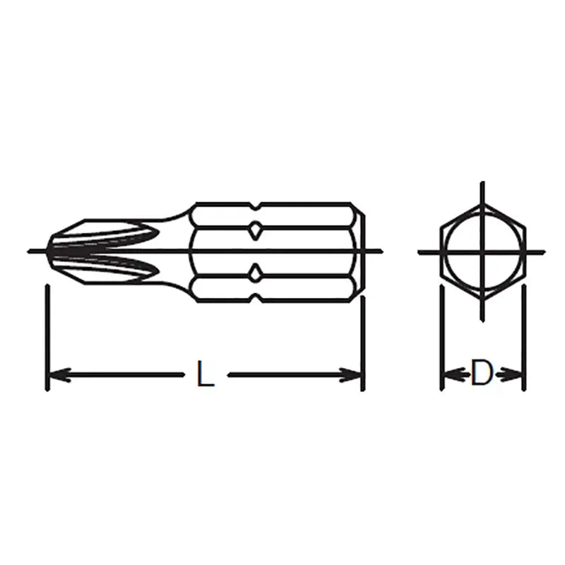 Ko-ken Tools 1/4 Hex Dr. Bit PH3 Length 50mm Ko-ken Tools