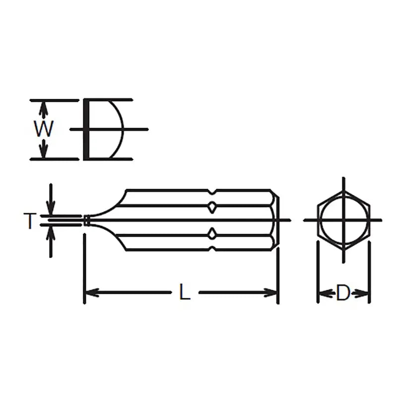Ko-ken Tools 1/4 Hex Dr. Bit Slotted 1.2 X 8 Length 39mm Ko-ken Tools