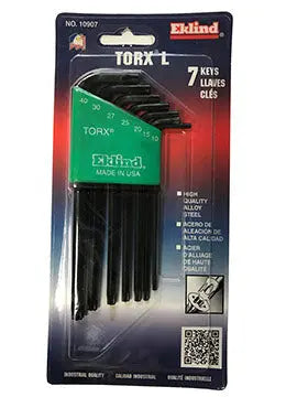 Eklind Set of 7 Long Torx L-Key with Holder - EK 10907 Torx L-Key Set Eklind