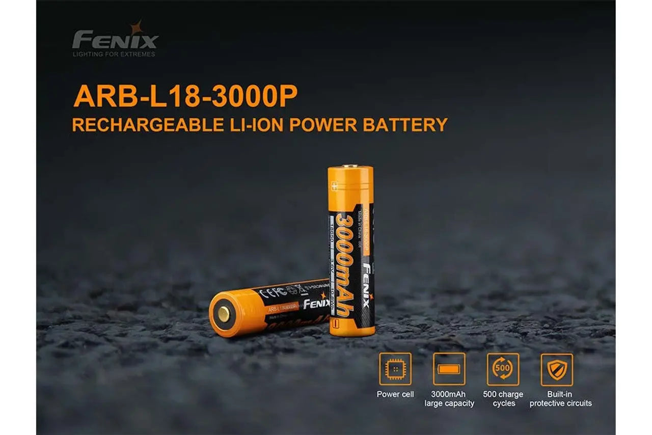Fenix 18650 Rechargeable Battery, 3000mAh - F FX-ARBL183000P Fenix