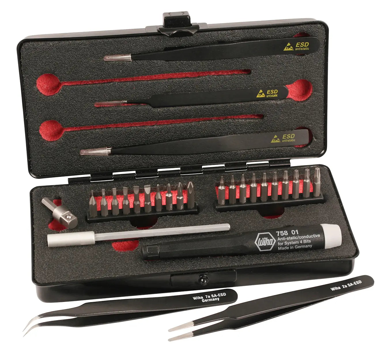 Wiha 75993, SYS 4 ESD Micro Bit & Tweezer 28 Pc. Set Wiha