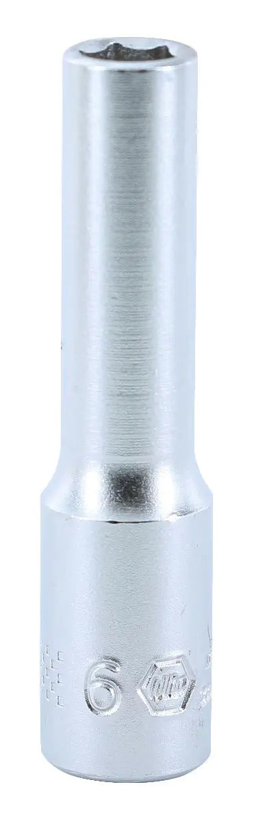 Wiha 33343, 1/4" Dr. Deep Socket Inch, 6 Pt, 6.0mm Wiha