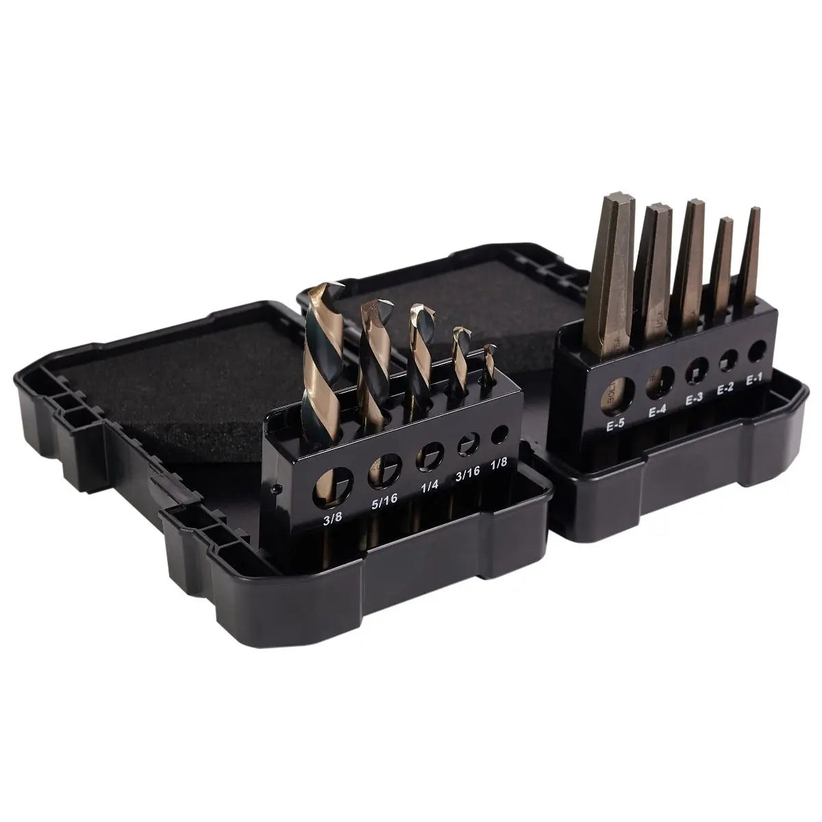 KnKut Set of 10 Screw Machine Left Hand Drill Bit and Square Extractor - 10KK7-LHSQX KnKut