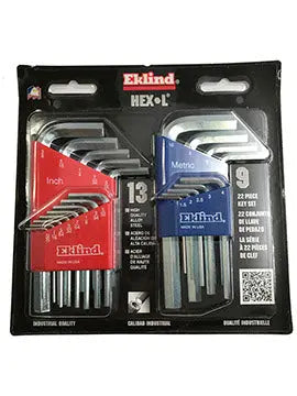 Eklind Set of 22 Bright Hexagon L-Key Combo - EK 11122 Hexagon L-Key Set Eklind