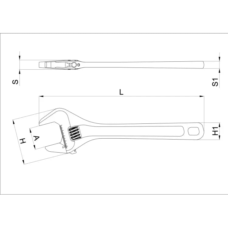 Beta Tools Chrome-Plated Adjustable Wrench with Scales - BT 001110115 