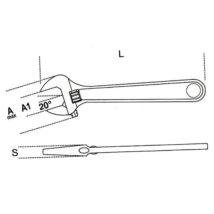 Beta Tools (Article# 111INOX 200) 8 in INOX Stainless Steel Adjustable Wrench - BT 1110320 Beta Tools