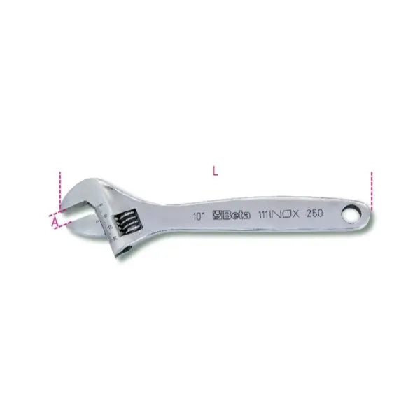 Beta Tools (Article# 111INOX 150) 6 in INOX Stainless Steel Adjustable Wrench - BT 1110315 Beta Tools