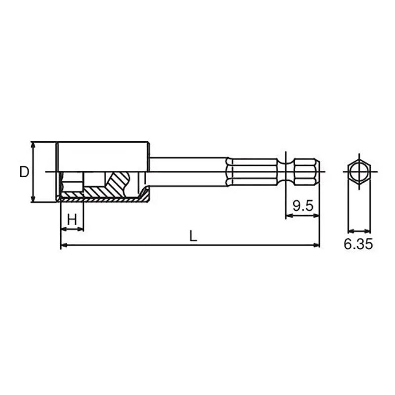 Ko-ken Tools 1/4 Hex Dr. Nut Setter with Plastic Protector 10mm 6 point Length 100mm Turnable POM cover Ko-ken Tools
