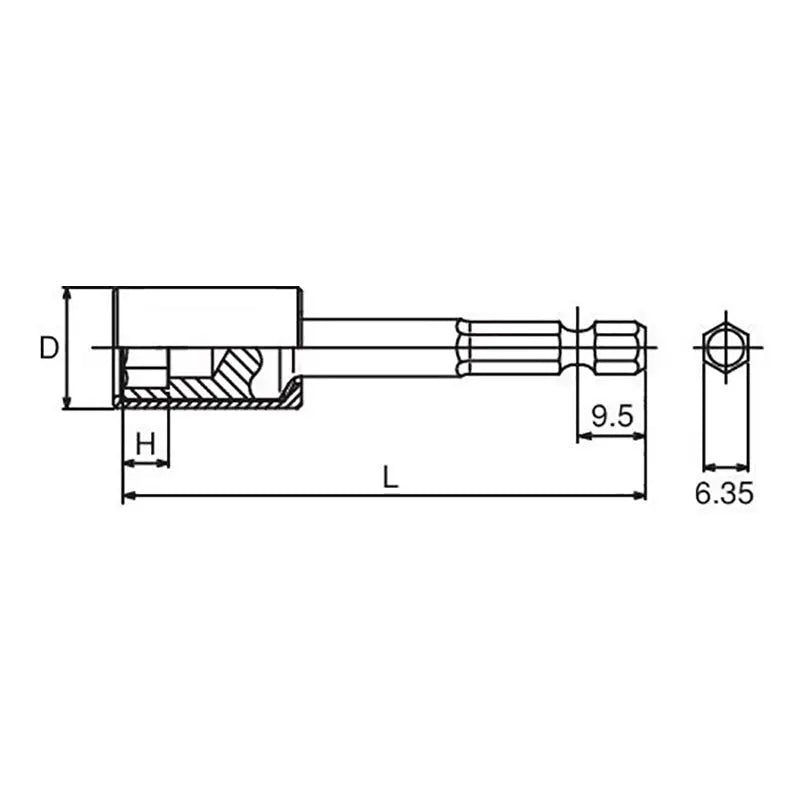 Ko-ken Tools 1/4 Hex Dr. Nut Setter with Plastic Protector 8mm 6 point Length 100mm Turnable POM cover Ko-ken Tools