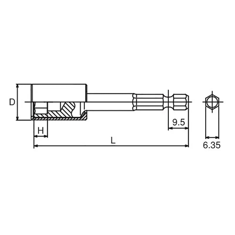 Ko-ken Tools 1/4 Hex Dr. Nut Setter with Plastic Protector 12mm 6 point Length 150mm Turnable POM cover Ko-ken Tools