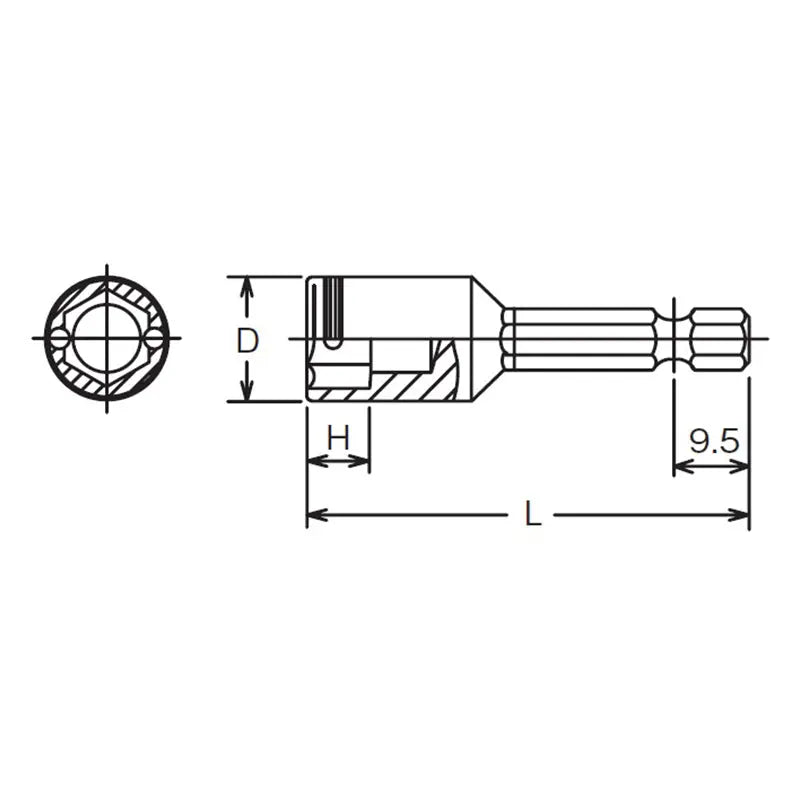Ko-ken Tools 1/4 Hex Dr. Nut Setter 3/8 Nut Grip Length 50mm Ko-ken Tools