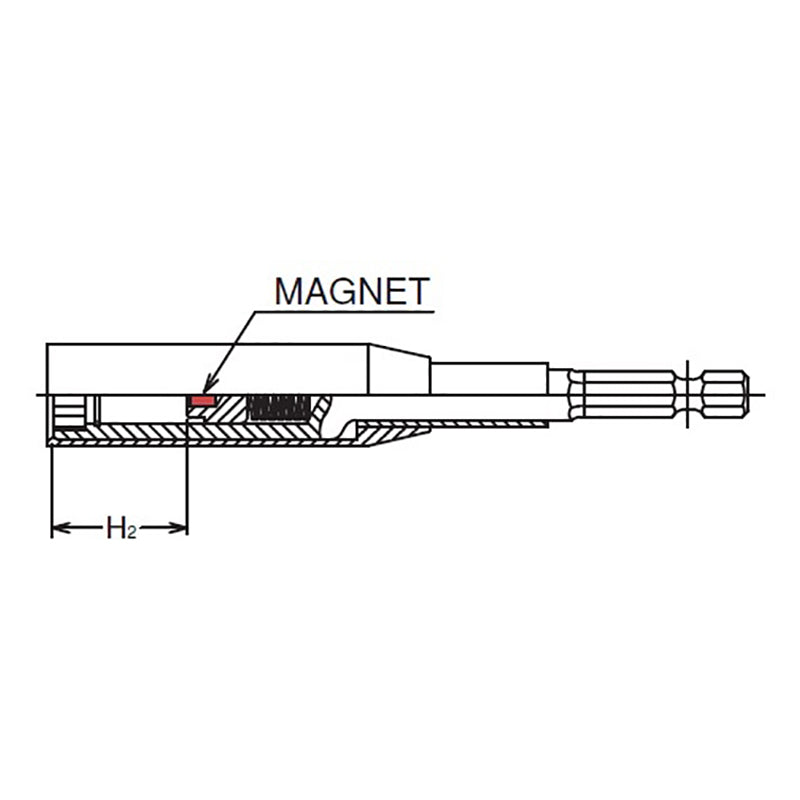 Ko-ken Tools 1/4 Hex Dr. Nut Setter with Plastic Protector 10mm 6 point Length 150mm Slide Magnet Turnable POM cover