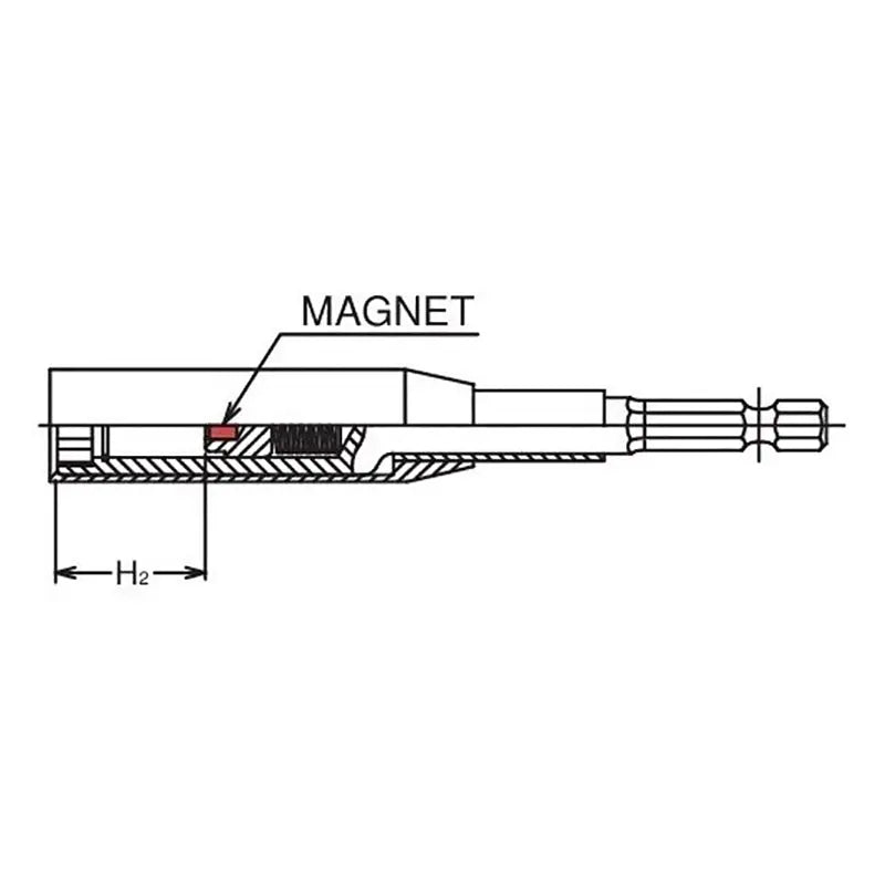 Ko-ken Tools 1/4 Hex Dr. Nut Setter with Plastic Protector 13mm 6 point Length 150mm Slide Magnet Turnable POM cover Ko-ken Tools