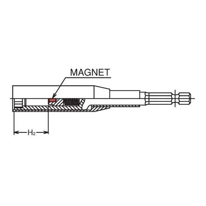 Ko-ken Tools 1/4 Hex Dr. Nut Setter with Plastic Protector 14mm 6 point Length 150mm Slide Magnet Turnable POM cover Ko-ken Tools