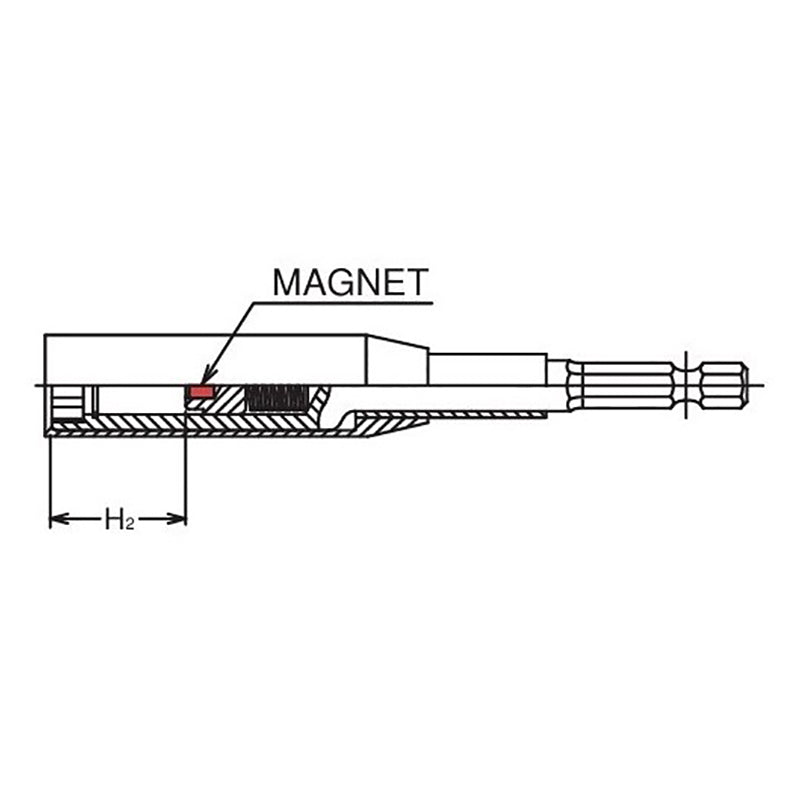 Ko-ken Tools 1/4 Hex Dr. Nut Setter with Plastic Protector 8mm 6 point Length 150mm Slide Magnet Turnable POM cover