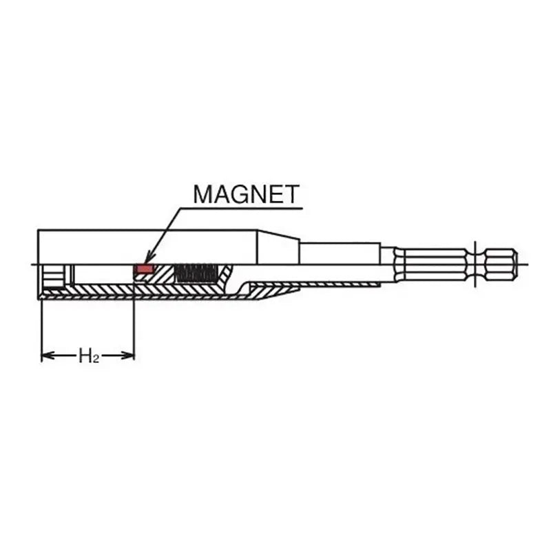 Ko-ken Tools 1/4 Hex Dr. Nut Setter with Plastic Protector 14mm 6 point Length 200mm Slide Magnet Turnable POM cover Ko-ken Tools