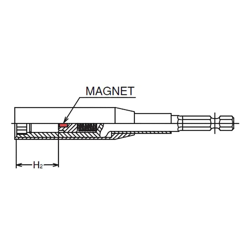 Ko-ken Tools 1/4 Hex Dr. Nut Setter with Plastic Protector 8mm 6 point Length 200mm Slide Magnet Turnable POM cover Ko-ken Tools