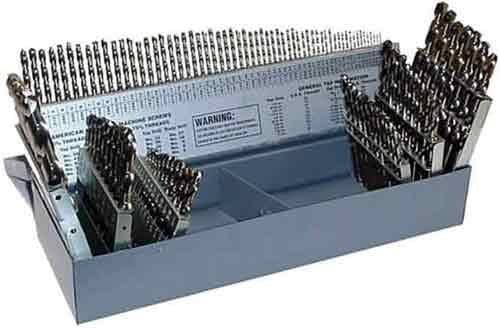 KnKut Set of 115 Fractional Short Stubby Length Drill Bit, Numbers, Letters, Fractions - 115KK7 KnKut