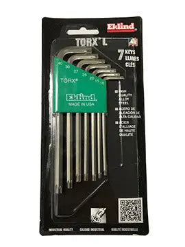 Eklind Set of 7 Bright Long Torx L-Key with Holder - EK 11907 Torx L-Key Set Eklind