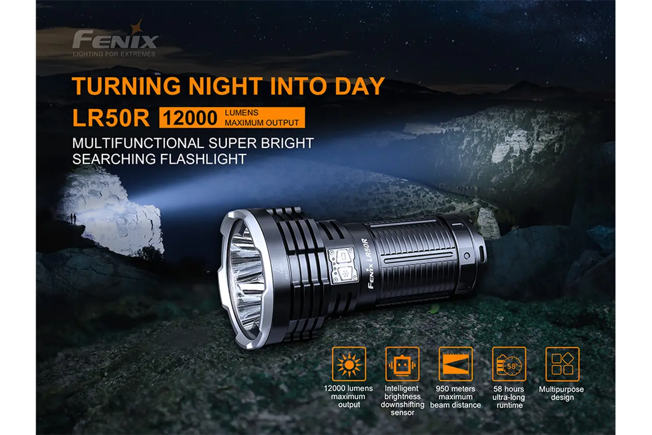 Fenix 15000 Lumen Multifunctional Rechargeable Search Light - F FX-LR50R Fenix