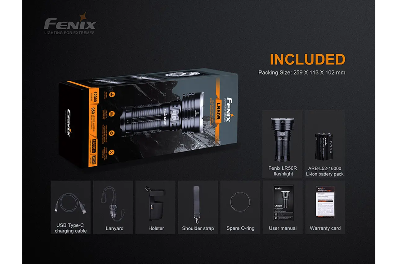 Fenix 15000 Lumen Multifunctional Rechargeable Search Light - F FX-LR50R Fenix