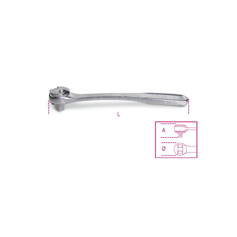 Beta Tools (Article# 920/55INOX) 1/2 in Drive Reversible Ratchet, INOX Stainless Steel - BT 9203882 Beta Tools