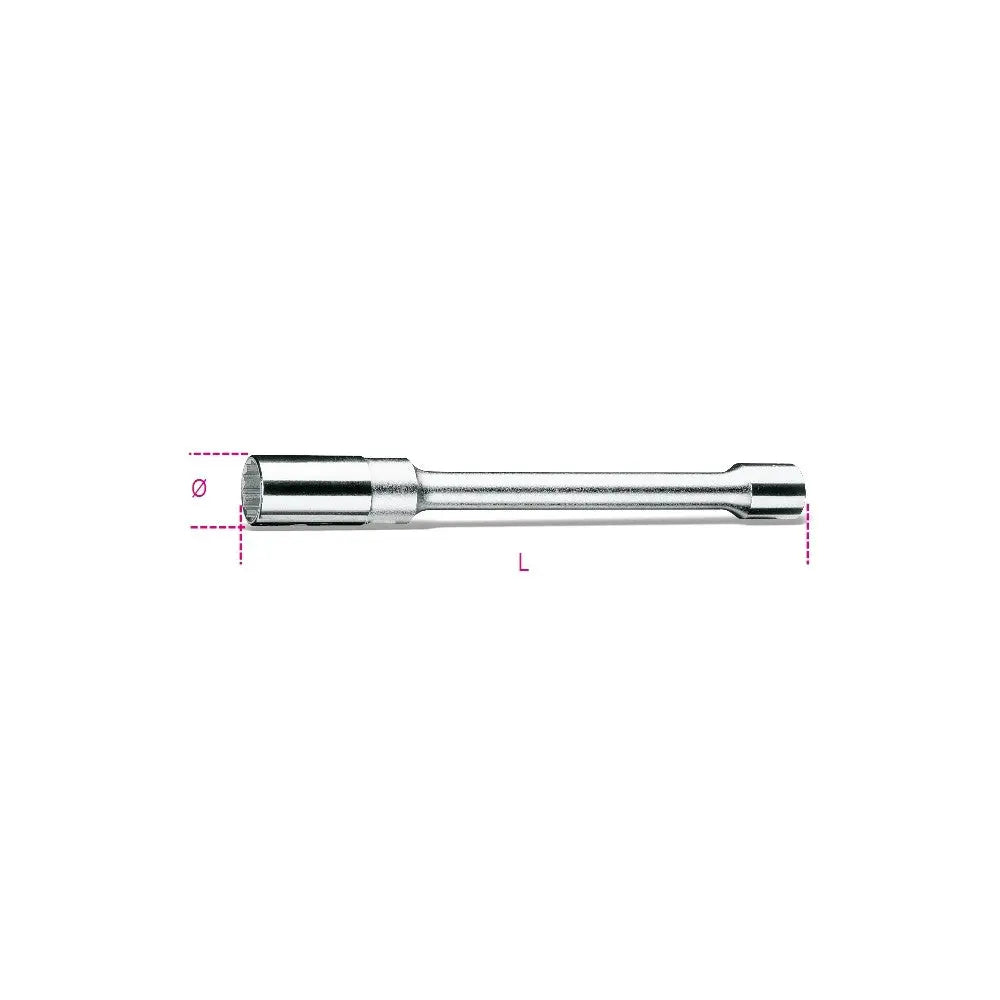 Beta Tools (Article# 956L 17.8) 24mm, 1/2 in Square Drive Spark Plug Socket, Bi-Hexagon Ends, Long Series - BT 9560217 Beta Tools