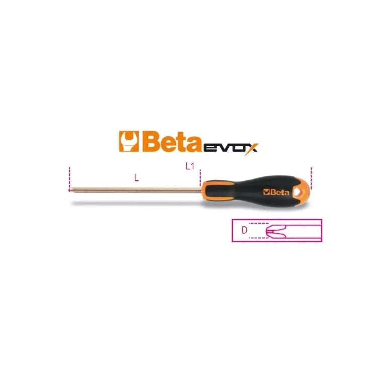 Beta Tools (Article# 1202BA-E 2X6X150) Sparkproof Screwdrivers for Cross Head Phillips Screws - BT 012021802 