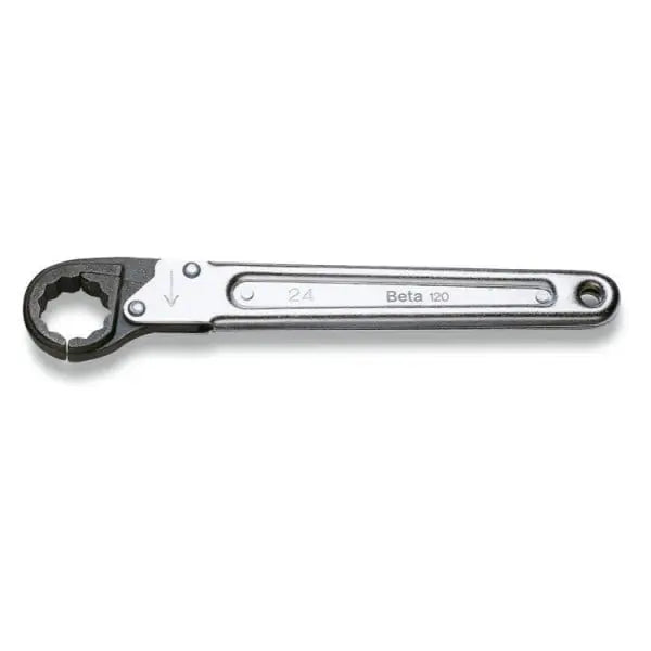 Beta Tools (Article# 120 11) Ratchet Opening Single Ended Bi-Hexagon Wrench - BT 001200011 